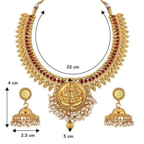 Image of Peora Gold Plated Bridal Jewellery Set with Kamarband Gift for Women Indian Traditional Ethnic Wedding