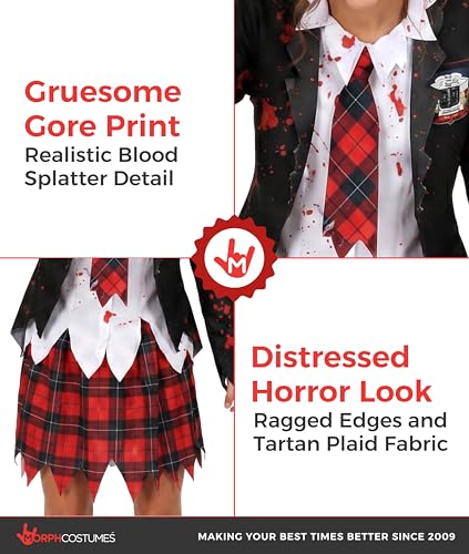 Disfraz de zombie escolar para niñas miniatura 3