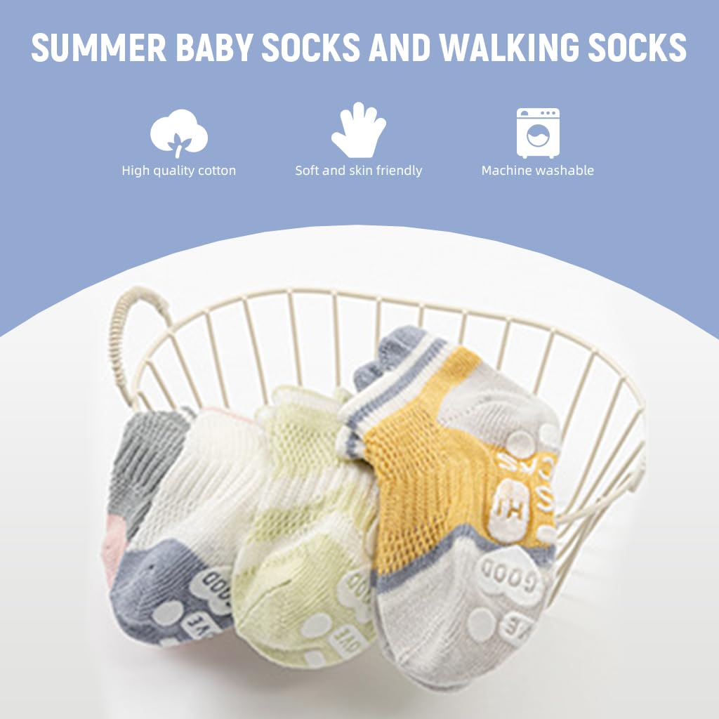 SNOWIE SOFT Baby Socks 5 Pairs 0-18 Months Cartoon Breathable Mesh Cotton 3