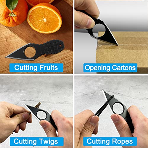 Image of Mini EDC Pocket Neck Knife with Chain and Sheath w /Pocket Clip, Ultra Small Fixed Blade Knives Tactical Necklace Knife for Men, Utility Box Cutter Outdoor Camping Backpacking Knives