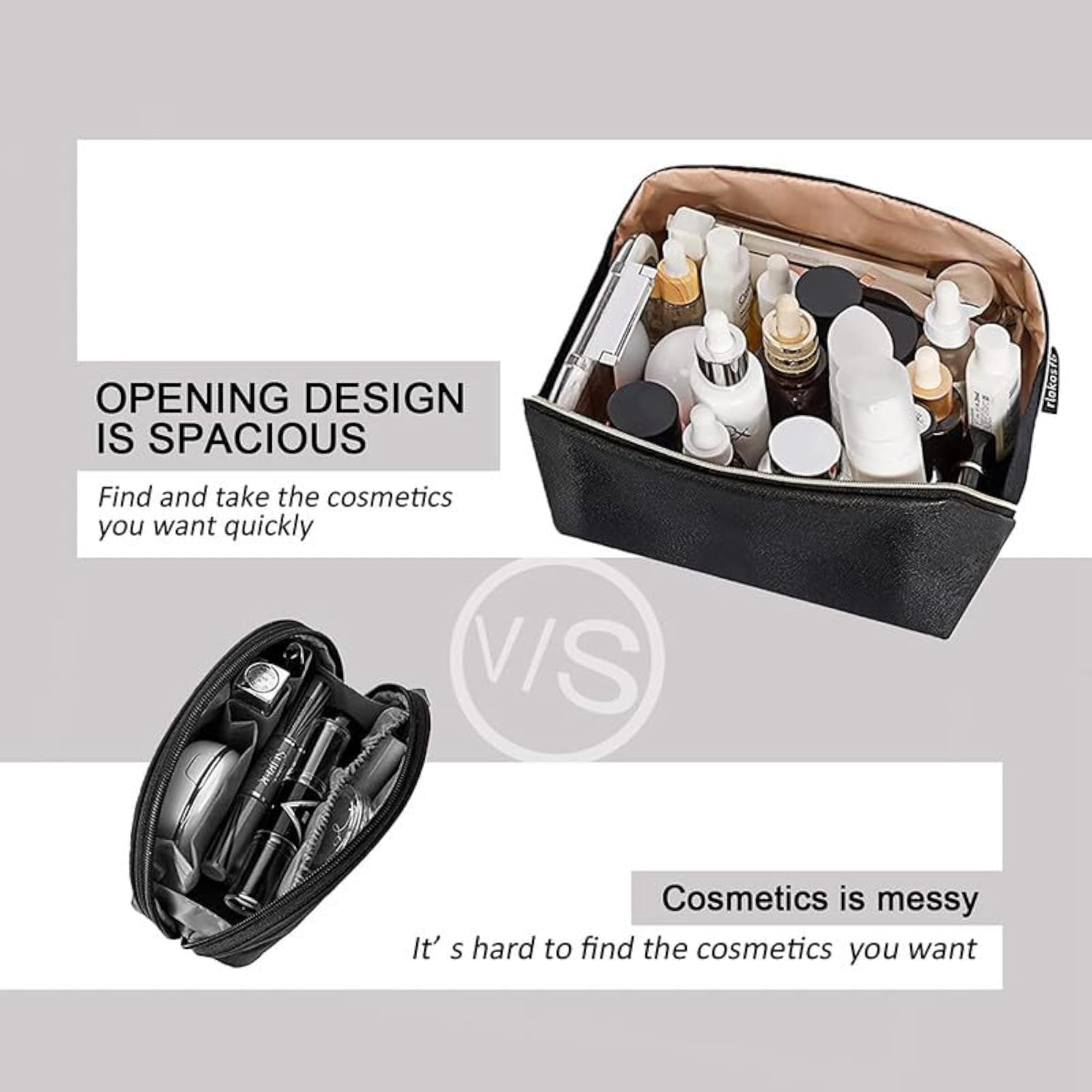 Large Capacity Portable Leather Cosmetic Travel Bag