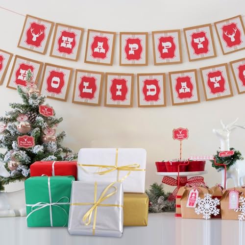 Image of BEISHIDA 100 Sheets Christmas Tissue Paper Bulk, Red Green White Silver Gold Wrapping Tissue Paper for Gift Bags, 14 x 20 Inch Gift Wrap for Party Decoration DIY Crafts Holiday Flowers