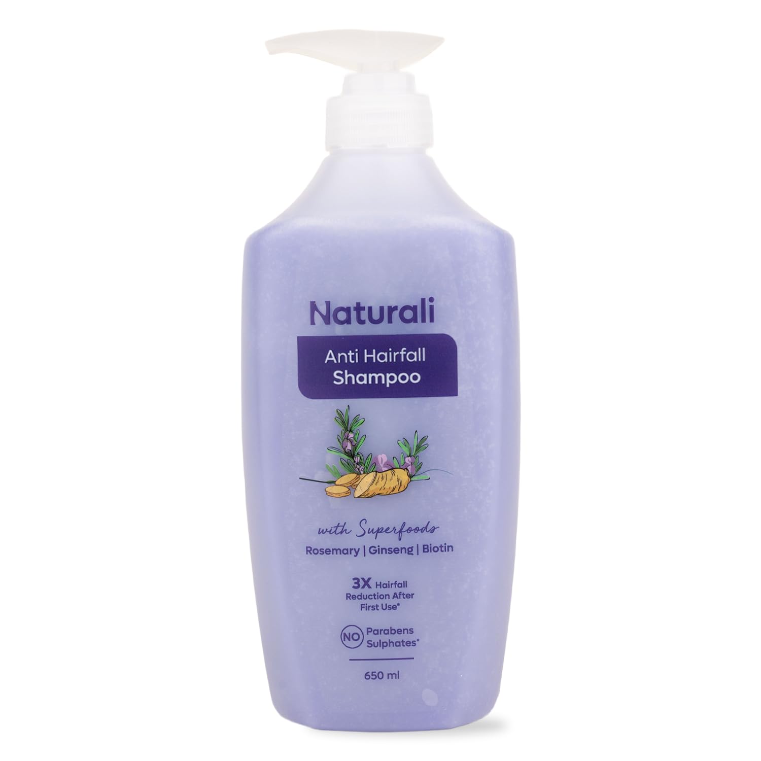 Naturali Anti-Hairfall Shampoo with Rosemary, Korean Ginseng & Biotin | Proven 3x Lesser Breakage from 1st Use | Promotes Hair Growth | Sulphate & Paraben Free Everyday Shampoo For Women & Men | 650 ml-image-16