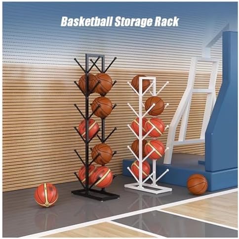 Vertical Sports Ball Holder Rack - Display Stand for Basketballs, Soccer Balls, Volleyballs - Ideal Organizer for Gym, School, Mall - Space-Saving Storage Solution