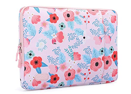 Image of MOCA 360 Laptop Sleeve Case Bag Shockproof Water Resistant Slim Protective Carry Cover with Soft Padded Fabric for Office Travel (Spring Pink, 15.6 inch Laptop)