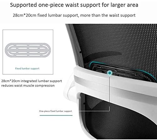 Miniatura 6 de Silla de oficina de malla con respaldo medio, ergonómica, giratoria, silla de computadora de malla negra con lumbar de altura ajustable (E)