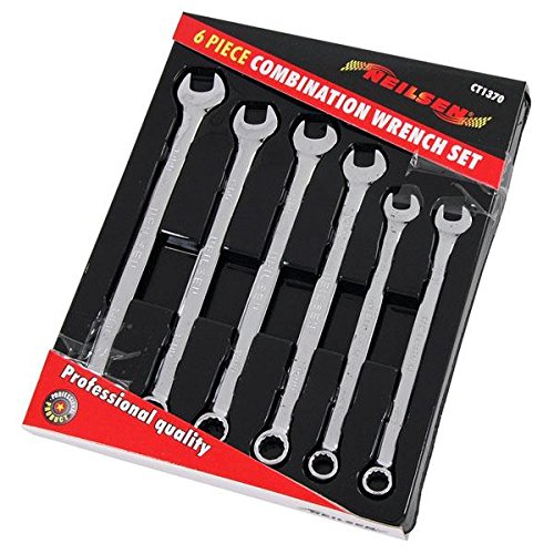 Neilsen Spanner Set 6pc Extra Long 10-14mm (Combination - Chrome Vanadium - Mirror Polish)