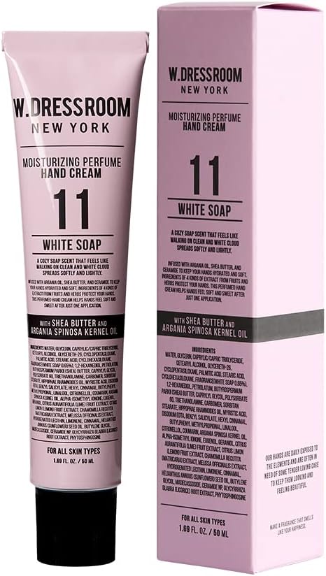 Moisturizing Hand Cream for Dry Hands, Non-Greasy, Quick-Absorbing Korean Hand Lotion, Travel Size 1.69 fl oz (50 ml), No.11 White Soap Scent