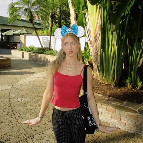 Image of DRESHOW Mouse Ears Bow Headbands Glitter Party Decoration Cosplay Costume for Women