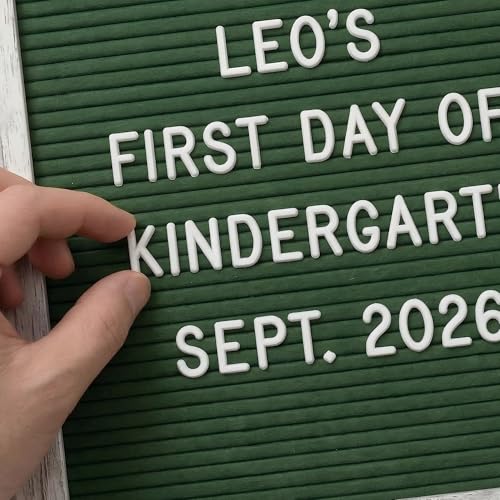 Image of C Crystal Lemon Letter Board, 317 Pre-cut Letters Numbers & Symbols, 10x10 Inches, Changeable Wooden Message Board Sign, Wood Frame, Wall Mount, With Display Stand (Rustic Green) | Changeable message board with 336 letters, numbers and symbols for home messages, reminders and seasonal displays