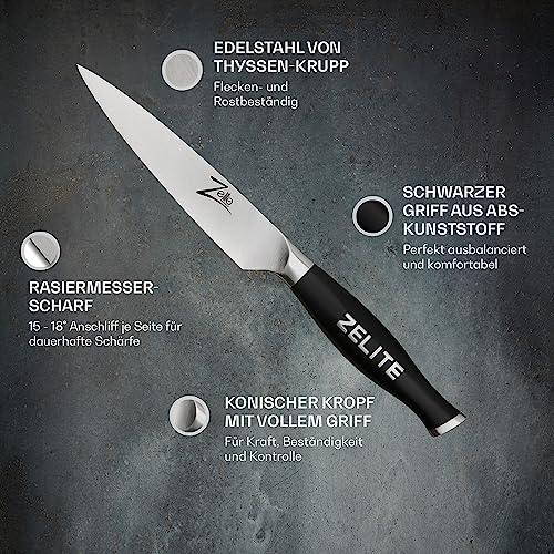 Zelite Infinity Universal- und Küchenmesser 13cm - Comfort-Pro-Serie Kochmesser – Rostfreier Deutscher Carbonstahl – Rasiermesserscharfes… – Ansicht 2