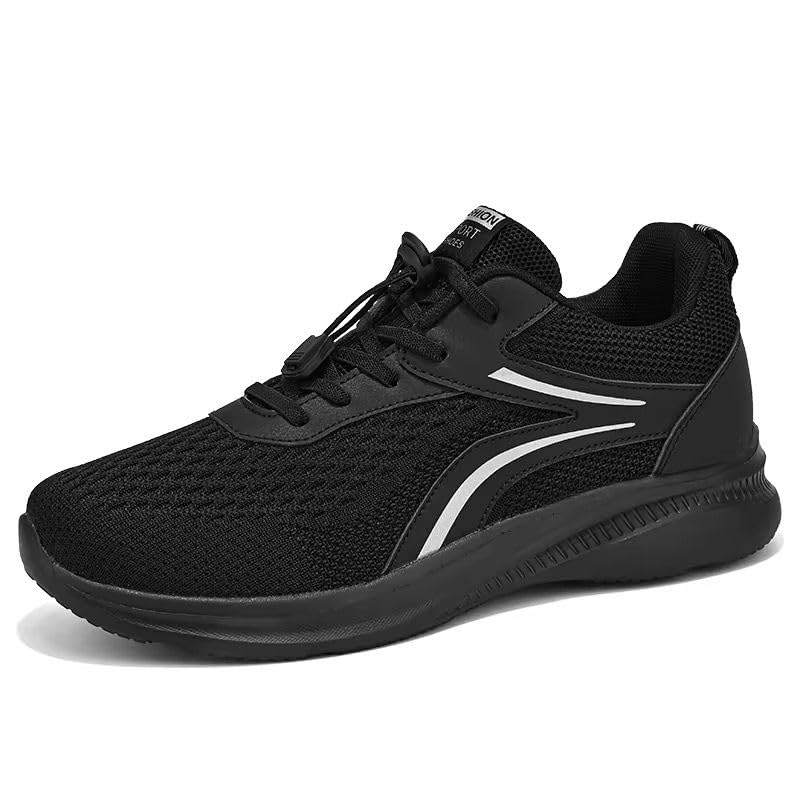 BERKINS Men's Lightweight Sports Shoes, Black and White, Mesh and Microfiber Leather, Steel Toe Cap for Work-image-34