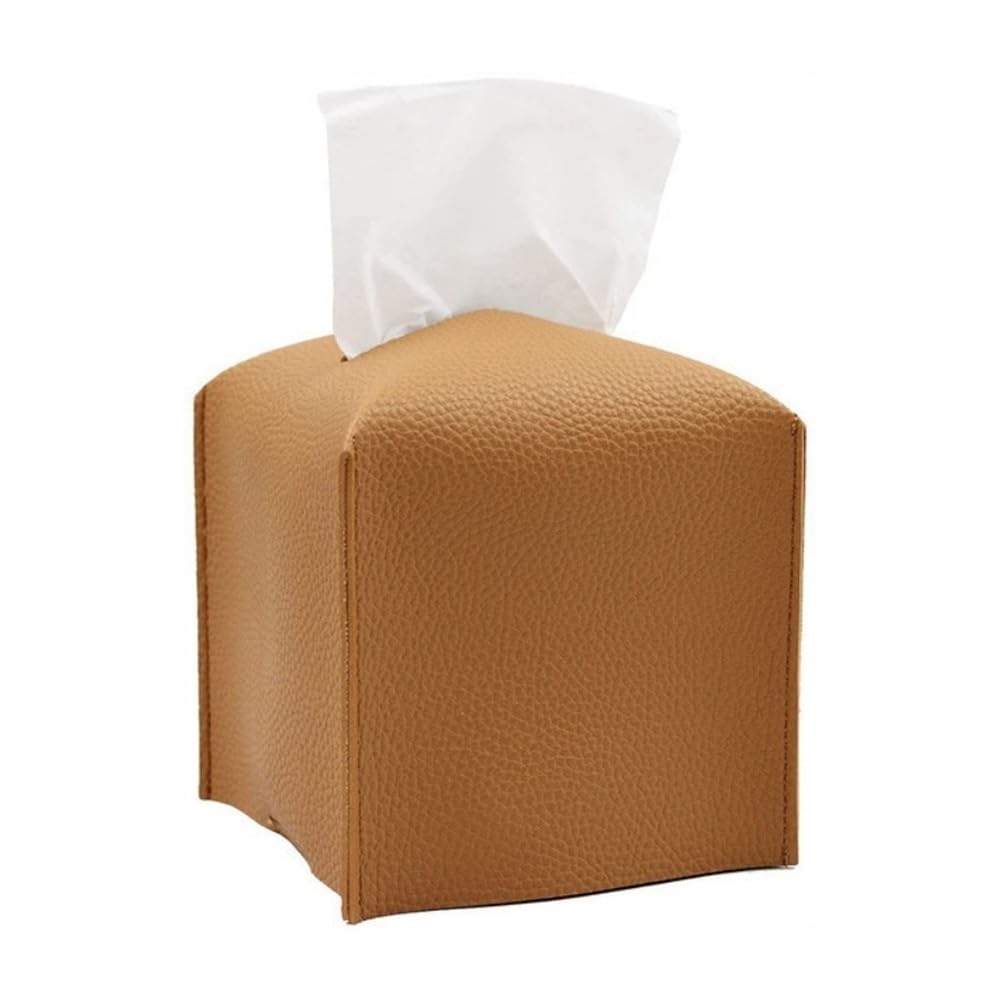 1pc 13cmX13cm Decorative Square Tissue Box PU Leather Holder Facial Paper Organizer For Bathroom Modern