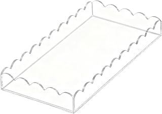 Tablett aus Acryl – transparent 20 x 10 cm | dekorativer Organizer | Tablett für Vanity Bad Schreibtisch Kommode Möbel Wohnzimmer moderne Wohnkultur Pro