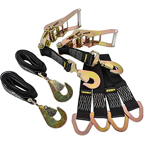 JEGS Ratchet Tie-Down Kit | 10,000 LBS Capacity | Includes (2) 2