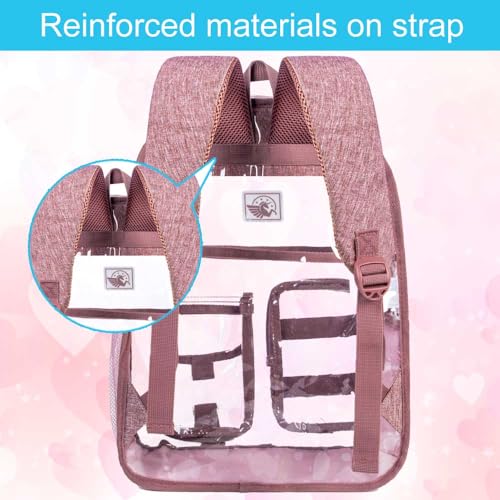 3Pcs Clear Backpack for Girls, Transparent Bookbag Heavy Duty See Through Backpacks4