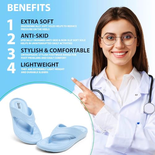 Image of DOCTOR HEALTH SUPER SOFT Women Soft EVA Flip Flops | Lightweight Cushioned Thong Slippers | Anti-Slip Comfortable Everyday Wear Sandals for Indoor Outdoor Use