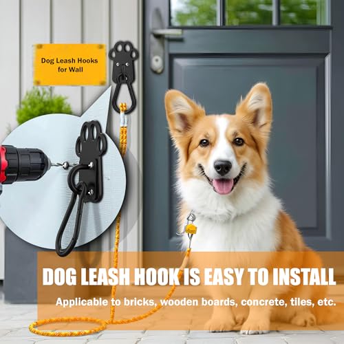 XIAOXINGYUN Heavy-Duty Indoor and Outdoor Dog Leash Holder for Wall – Automatic Closing Dog Leash Hook, Secure and Escape-Proof Hook for Lead Management, Easy to Install for Home & Business - Image 6