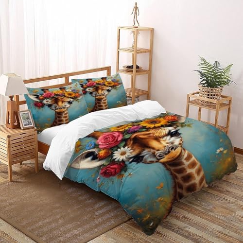 Housse de couette girafe imprimé sauvage pour des nuits douces