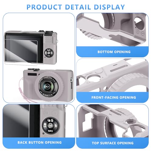 Funda de silicona para Powershot G7X Mark II con protector y correa miniatura 3