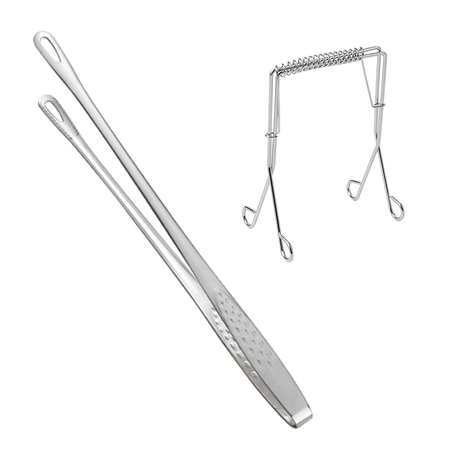 Jazuaiao 1. Spring-Loaded Rustproof BBQ Tongs – Dual-Pack for Secure Grilling, Roasting, and Multi-Surface Cooking Permanent Rotisserie Addons