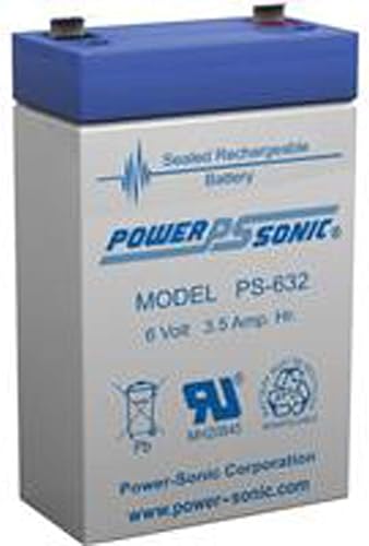 Power-Sonic PS-632 - Batería SLA recargable de 6 voltios y 3.5 Ah