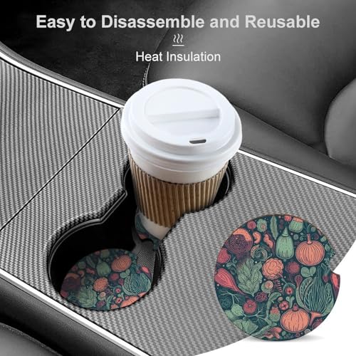 Posavasos de Madera Decorativos para Carro 2.6 pulg 2 Unid miniatura 4