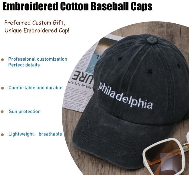 Customizable Named Baseball Cap, Vintage Washed Unstructured Baseball Cap, 100% Cotton Adjustable Baseball Cap, dad Cap image 3