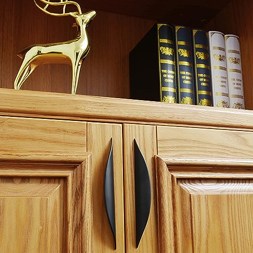 Guolich 2 Pcs Hole Centers 1.25 Inch(32mm) Kitchen Drawer Handle Door Cabinet Pulls Zinc Alloy Handle Modern Black Brushed Brass Hardware for Wardrobe Bathroom Dresser (32mm Black) - Image 3