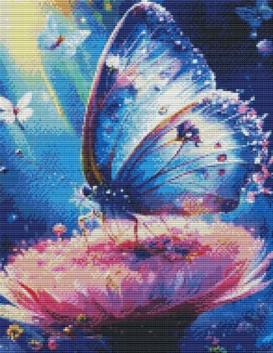 Amiiba Pre Printed Cross Stitch Kits for Adults Butterflies and Flowers 11ct Stamped Embroidery Kits 15.7×19.7 inch DIY Wall Art Decor for Beginners - Image 2