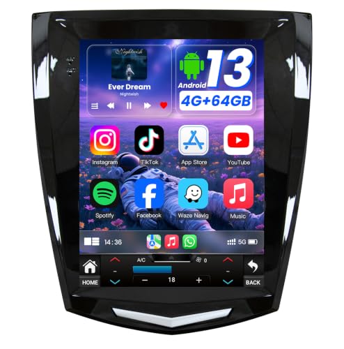 Image of [8Core 4GB+64GB] Car Radio for Cadillac ATS XTS SRX CTS 2013-2018 | 9.7'' HD Touch Screen Stereo with Carplay Android Auto 5GWiFi GPS Navigation Bluetooth AM FM DSP RDS SWC 1080P Backup Camera