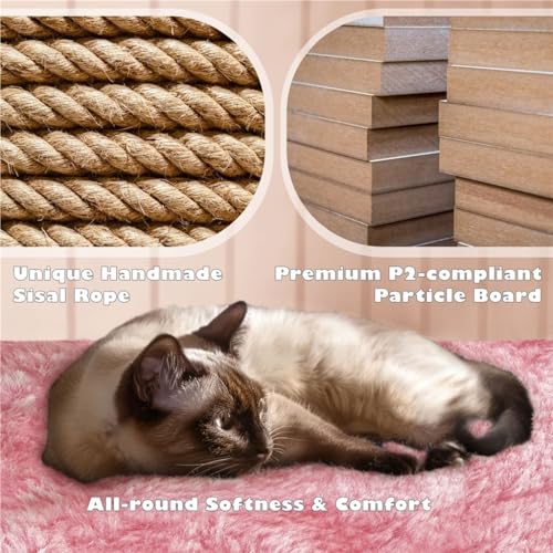 Torre para gatos de 54 pulgadas con rascador y perchas miniatura 6