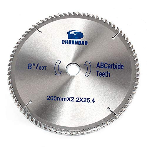 9 inch 80 Tooth Carbide Tipped Wood Cutting Disc Carbide Circular Saw Blade for Cutting Hard & Soft Wood with 1 inch Arbor