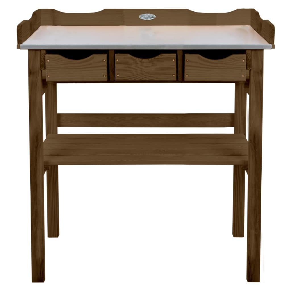 Table à rempoter Bois et Zinc 3 tiroirs