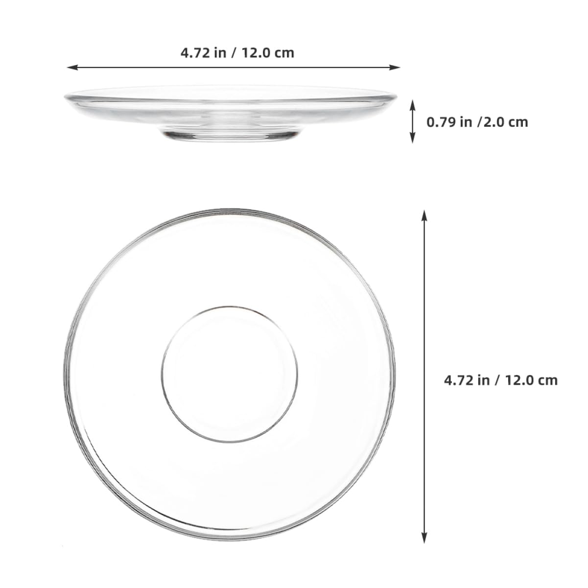 OFFSCH 2pcs Glass Saucer Plates for Tea Coffee Snacks Elegant Round Shape Polished Plate Glass Mini Appetizer Plates Portable Dessert Trays