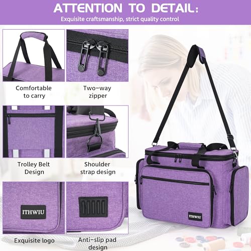 Image of Sewing Machine Carrying Case with Multiple Storage Pockets Large Capacity, Universal Tote Storage Bag Compatible with Most Standard Singer, Brother, Janome