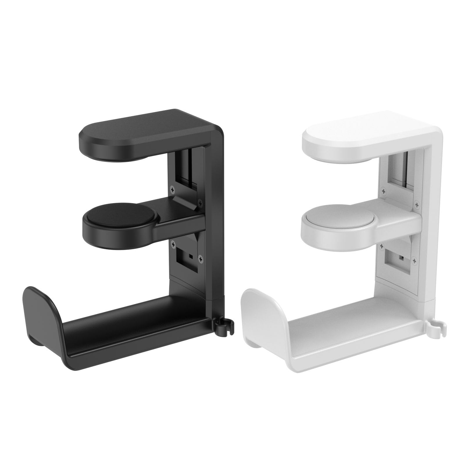 (2 Pack) Rotating Headphone Holder - EURPMASK PC Gaming Headset Holder, Adjustable Clamp-on Headphone Stand, Headphone Hanger Under Desk with 360 Degree Swivel&Cable Clip Organizer-Multi-Color