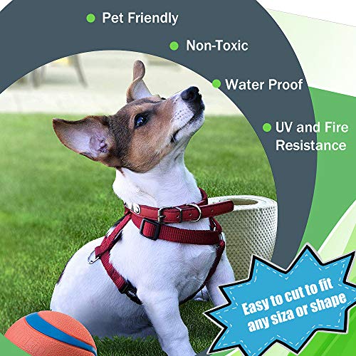 Fasward Artificial Grass Turf Rug Indoor Outdoor, 14x15 Feet 0.8" Fake Grass Carpet for Dogs Pets, Easy Install Synthetic Lawn for Yards, Balcony, Deck, Play Area etc. - Image 3