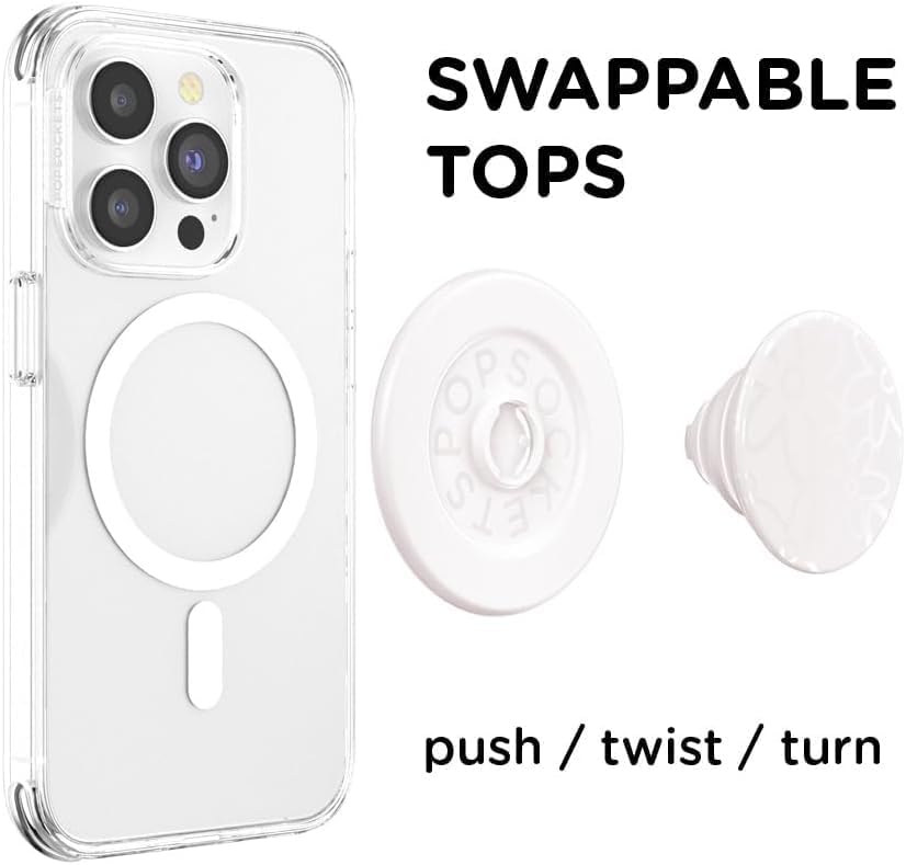 PopSockets Phone Grip for MagSafe, Magnetic Holder, Phone Stand, White - Horchata - Image 5