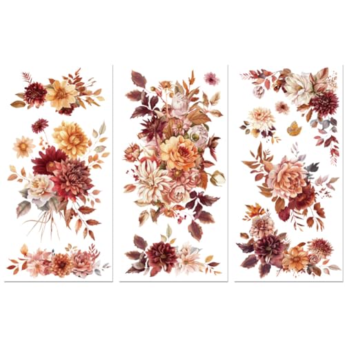 Peacoblue Rub on Transfer Decals for Furniture Crafts Flowers Corner 6"x12"