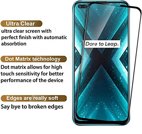Image of Screen Protector for Realme X3 (Black) Tempered Glass Edge-to-Edge 6D Screen Guard With Installation Kit