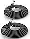 Tonton 2M/6FT DC Verlängerungskabel 2PACK, 5.5mm x 2.1mm Kabel Verlängerung für LED Stripe, Router, Überwachungskameras, Auto, Monitore, DVR NVR CCTV Set, DC Anschlusskabel, Schwarz 2M (2er Pack)