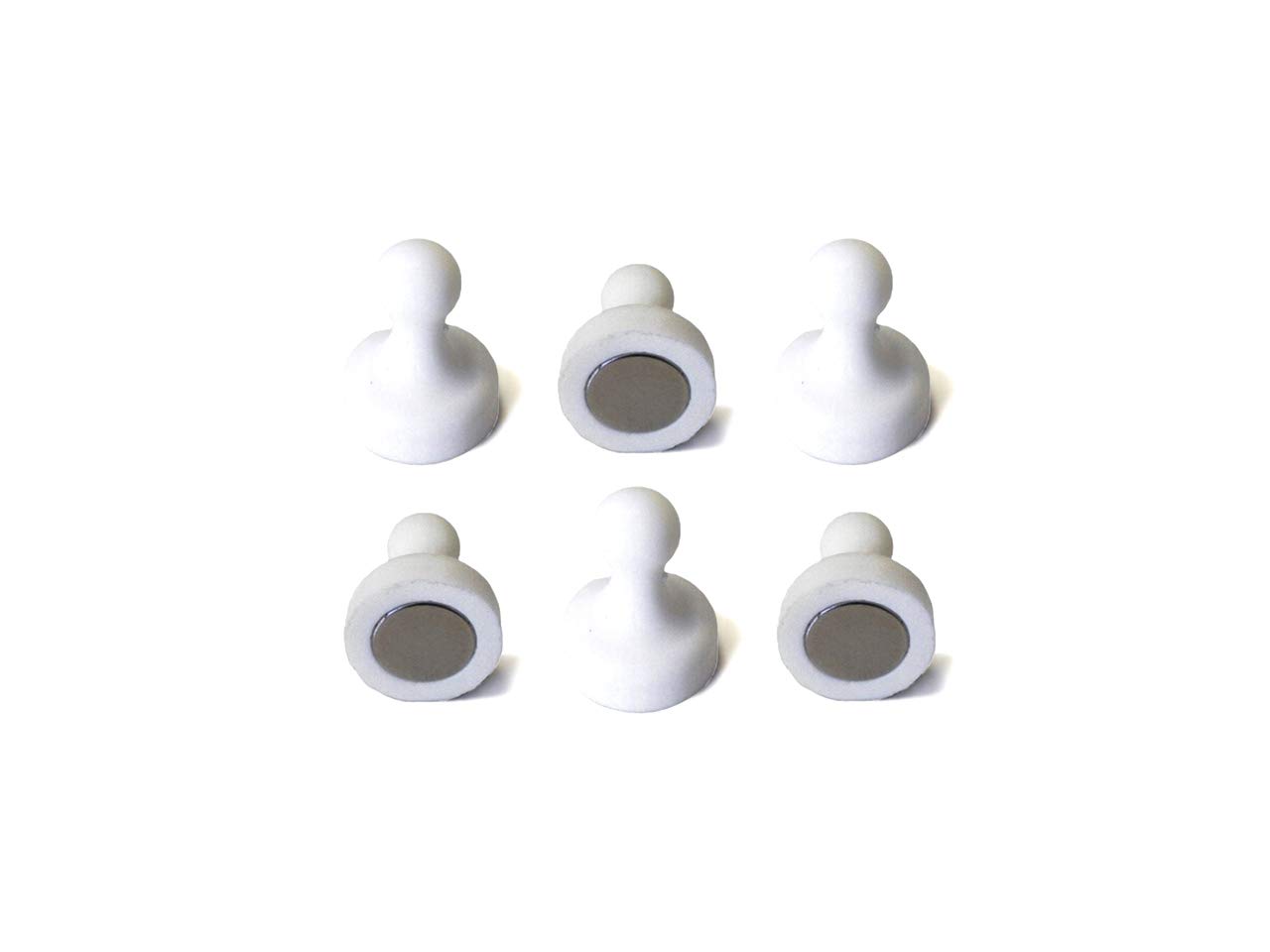 Allboards White Neodymium Magnets Set Of 6 Pawn Durable Strong High Magnetic Attraction, For Glass Boards