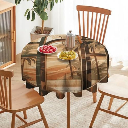 Nappe de table ronde anti-tache imperméable pour protéger vos repas