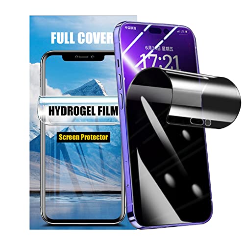 LOOKSEVEN 2 Pack Privacy Hydrogel Screen Protector, High Sensitivity Soft TPU Protective Film (Not...