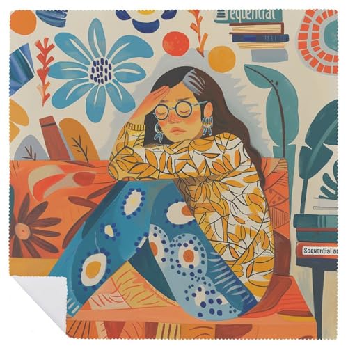 Servilletas de Tela Reutilizables Mujer en Pijama Estampadas miniatura 6