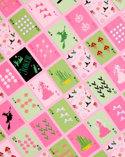 Juego de naipes Póker rosa y verde bruja 54 piezas miniatura 3