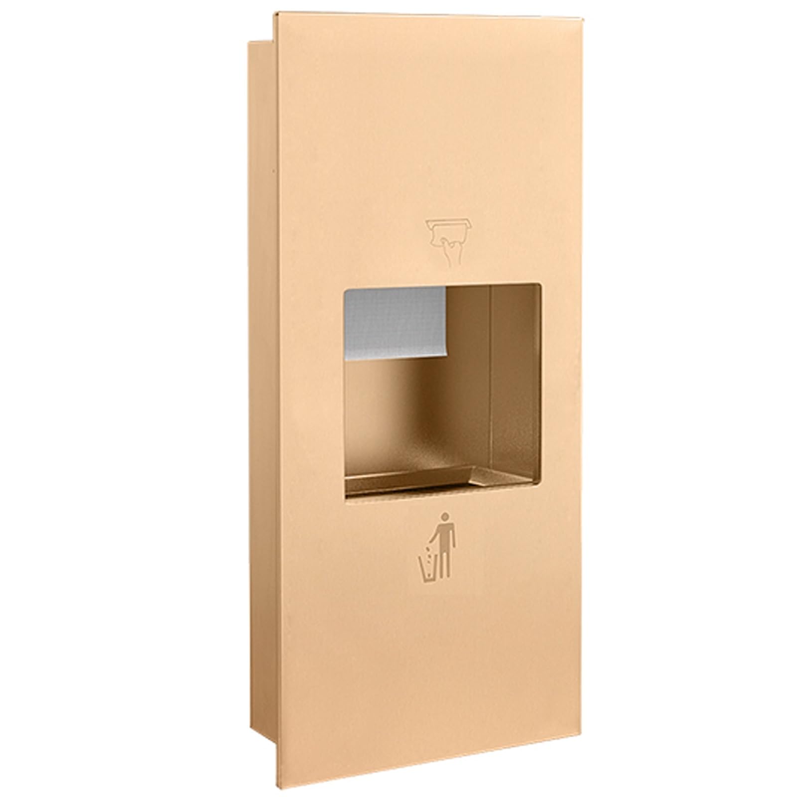 Dispensador Papel Secamanos con Cubo Basura, Dispensador de Papel de Manos en Acero Inoxidable 304, Papelera Cocina, para Uso Doméstico y Comercial(Gold,750x310x150mm)
