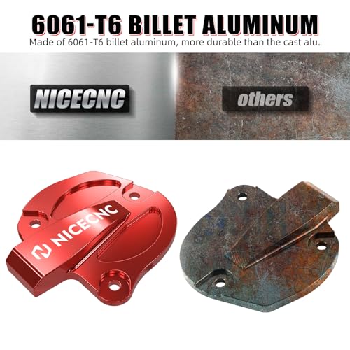 Image of NICECNC Red Throttle Cover Cap Guard Protector Aluminium Compatible with Yamaha Raptor 700 YFM700 2013 2015-2026, Raptor 700R YFM700R 2009 2011-2026, See Fitments