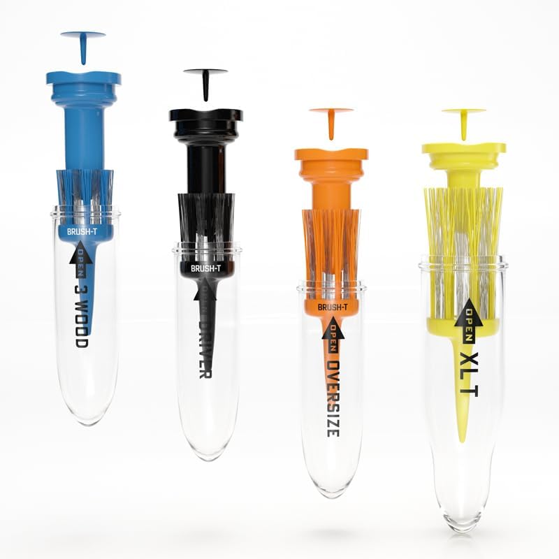 Miniatura 2 de BRUSH T - Camisetas de golf de plástico de alta calidad, color naranja, tamaño 2.4 pulgadas, diseño innovador irrompible, altura constante, regalo